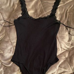 Black lace tank top bodysuit